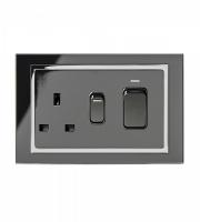 Retrotouch Crystal CT 45A DP Cooker & 13A Socket Black CT